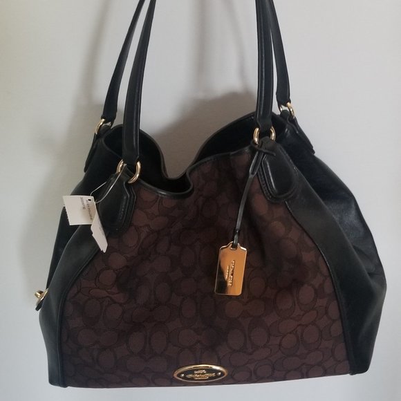 COACH Edie Shoulder Bag In Signature Jacquard - Picture 12 of 14